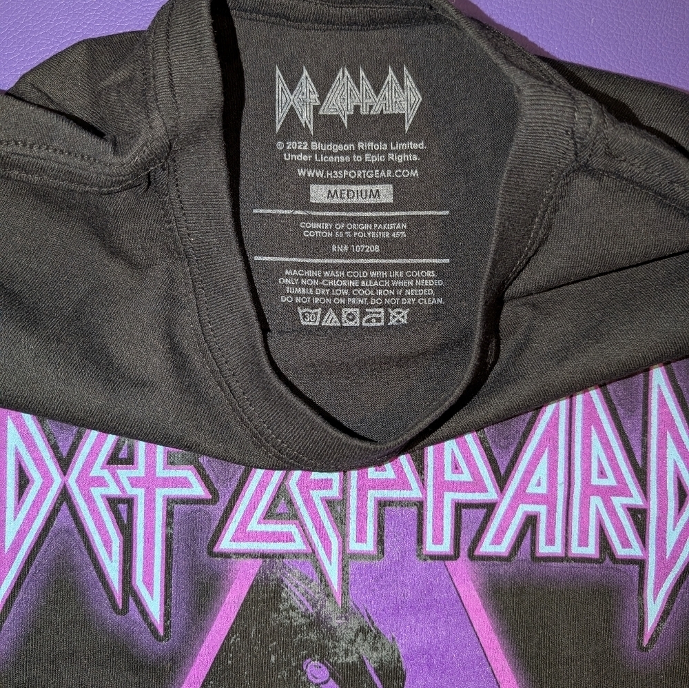 DEF LEPPARD cd cvr PURPLE HYSTERIA Official SHIRT New pyromania high n dry - Picture 2 of 3